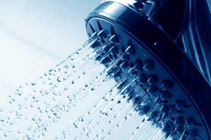 fresh shower clean blue water jet